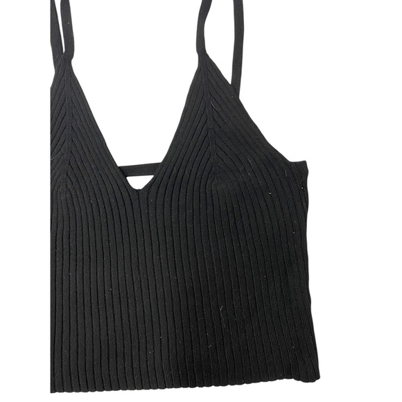 Anthropologie Black Ribbed Cut Out Camisole - Picture 3 of 8